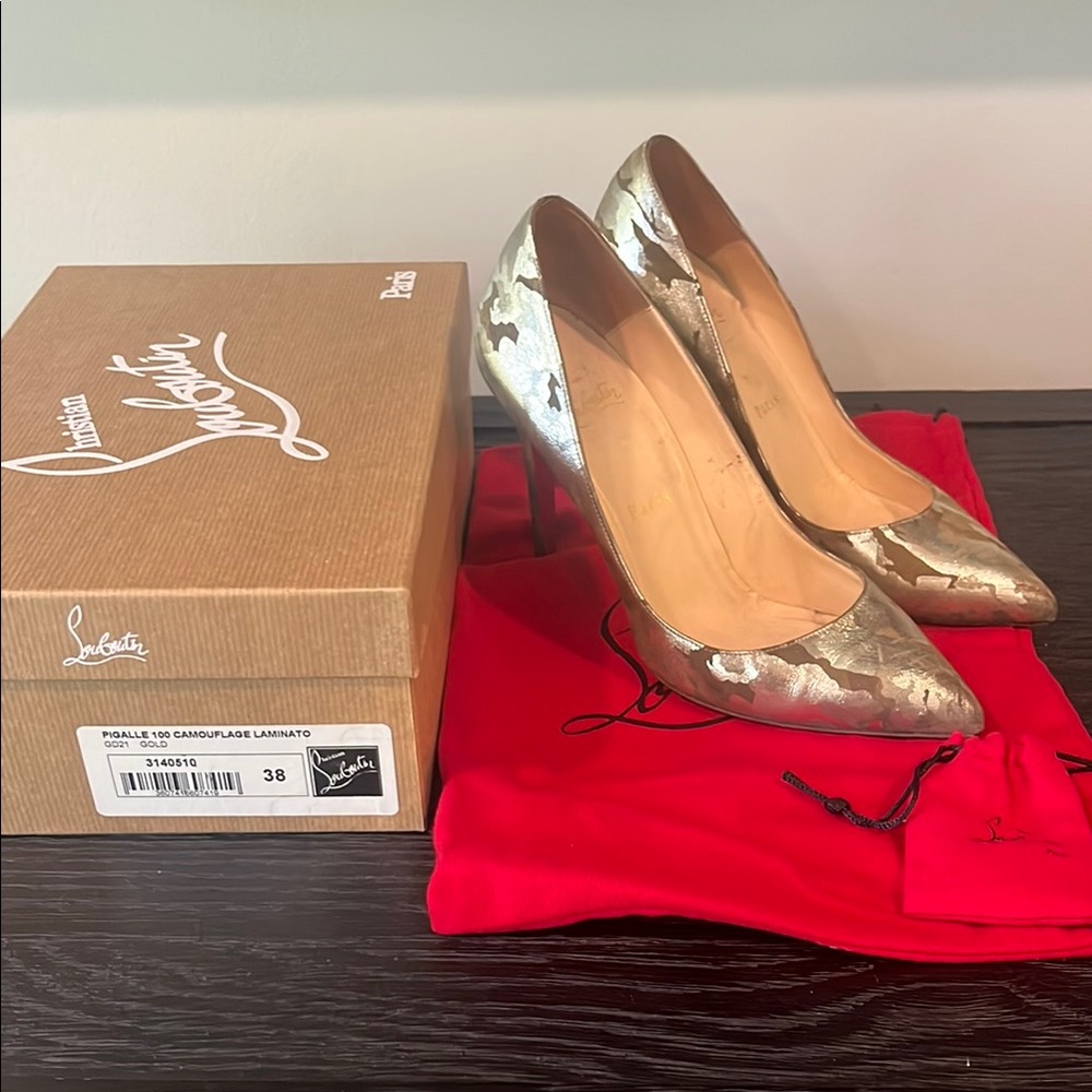 Christian Louboutin Gold Stiletto Heels